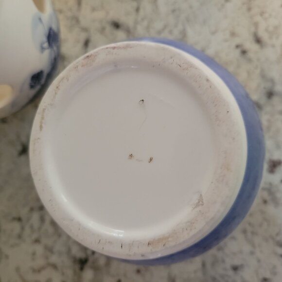 Set Of 2 Ceramic Dutch Delft Windmill Candle Holders Cutouts Blue & White - Picture 6 of 13